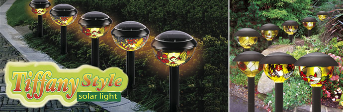 Tiffany Solarlampen set van 2, wonen & slapen, licht & sfeer, Ontdek 's nachts de kracht van daglicht en breng 's avonds leven in uw tuin