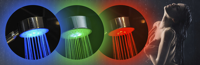 RainbowShower®, De eerst douchekop die u met licht de watertemperatuur aangeeft
